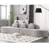 [NEW ARRIVED] [VIDEO PROVIDED] Modern curved combination sofa, terrycloth fabric sofa, minimalist sofa in living room, apartment, no assembly required