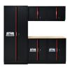 Steel Filing Cabinet With Compartments For Office Use, Storage, File Storage, Archives, And High and Low Cabinets--Black&Red