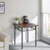 Folding Dining Table,Square Foldable Wood&Metal Table for Kitchen,Dining Room,No Assembly