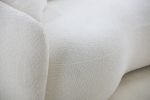 Modern Curved Living Room Sofa; 4-Seat Boucle Fabric Couch for Bedroom; Office; Apartment; White