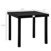 Outsunny Patio Dining Table 4 Rectangular Aluminum Outdoor Garden Lawn Backyard Black