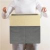 12" Foldable Storage Bins, 4 Piece Set Fabric Closet Drawers Organizer with Cotton Handles for Organizing Shelf Cabinet, Gray