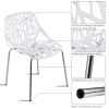 Set of 6 Accent Armless Modern Dining Chairs with Plastic Feet Pads