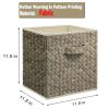 12 inch Foldable Cube Storage Bins Set of 6, Closet Organizers Bins and Storage Box for Toy Clothes-Brown