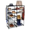 7-Tier Space-Saving Shoe Rack, Holds up to 21 Pairs, Black
