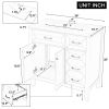 36" Bathroom Vanity with Sink Combo, White Bathroom Cabinet with Drawers, Solid Frame and MDF Board (Old Sku:JL000007AAK)