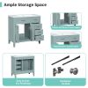 36" Bathroom Vanity with Sink Combo, Green Bathroom Cabinet with Drawers, Solid Frame and MDF Board (Old Sku:JL000007AAG)