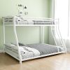 Metal Bunk Bed Twin Over Full Size with Removable Stairs, Heavy Duty Sturdy Frame with 12" Under-Bed Storage for Teen & Adults, Teens