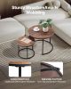 VEVOR Nesting Coffee Table Set of 2, 23.6 in Round Coffee Table, Nesting Tables for Small Place, End Side Tables Night Stand with Metal Frame