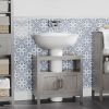 kleankin Under Sink Storage Cabinet Pedestal Bathroom Vanity 2 Doors Shelf Organizer Gray