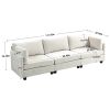 111.42*32.28" XXXL 3-Seater Chenille Deep Sofa,Comfy 3-Seater Chenille Fabric Couch,Conforms to body curves,Cloud-soft sitting