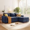 U_STYLE Soft Upholstered Sectional Sofa Bed with Storage Space, Suitable for Living Rooms and Apartments.