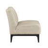 Leather Upholstered Accent Chair Beige Cushion Seat Back Solid Wood Luxurious Living Room Furniture 1pc Durable Comfort Chair