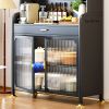 Freestanding Kitchen Pantry Storage Cabinet with Pegboard Wall