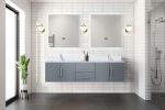Dark Grey Double Bath Vanity 72 in. W x 22 in. D, with Cultured Marble Top