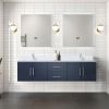 Navy Blue Double Bath Vanity 72 in. W x 22 in. D, Cultured Marble Top, and Faucet Set