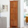4-Tier 72" Corner Kitchen Pantry Storage Cabinet with 8 Doors Tall Storage Cabinet, Corner Cabinet and Adjustable Shelves