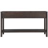 TREXM Rustic Entryway Console Table, 60" Long Sofa Table with two Different Size Drawers and Bottom Shelf for Storage (Espresso)