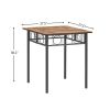 Folding Dining Table,Square Foldable Wood&Metal Table for Kitchen,Dining Room,No Assembly