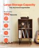 3-Tier Record Player Stand Metal Vinyl Record Stand up to 150 Album Brown
