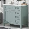 36" Bathroom Vanity with Sink Combo, Green Bathroom Cabinet with Drawers, Solid Frame and MDF Board (Old Sku:JL000007AAG)