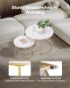 VEVOR Nesting Coffee Table Set of 2, 27.6 in Round Coffee Table, Nesting Tables for Small Place, Vintage End Side Tables Night Stand with Metal Frame