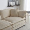 2-Piece Upholstered Sofa, Living Room Sectional Sofa Set Modern Sofa Couches Set , Deep Seat Sofa for Living Room Apartment, 1+3 Seat Beige Chenille