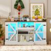 1PC 59 Inches Media Console Table with 3-Level Shelves and 22 Dynamic Modes