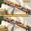 Slim Console Table with Charging Station, 39.4" Narrow Sofa Table with USB Ports & Outlets, Rustic Entryway Table Behind Couch