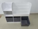 Kids Bookcase and Bookshelf, Multifunctional Bookcase with 3 Collapsible Fabric Drawers, Bookcase Display Stand, Toy Storage Organizer for Bedroom
