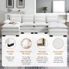 [VIDEO provided][New]109.8*55.9" Modern U-shaped Sectional Sofa with Waist Pillows,6-seat Upholstered Symmetrical Sofa Furniture