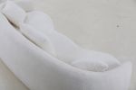 Modern Curved Living Room Sofa; 4-Seat Boucle Fabric Couch for Bedroom; Office; Apartment; White