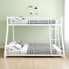 Metal Bunk Bed Twin Over Full Size with Removable Stairs, Heavy Duty Sturdy Frame with 12" Under-Bed Storage for Teen & Adults, Teens