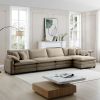 Corduroy Sofa Modern Upholstered 4 Seater with with 1 Footstool Corduroy Fabric Sofa,Office Living Room Apartment Comfort Sofa