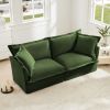 Modern Slipcovered 2-Seat Sofa Couches for Living Room, 2 Seater Sofa, Plain Chenille Deep Seat Sofa with Upholstered Cushion&Detachable Cover