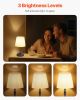 Cordless Table Lamp Rechargeable Battery Small Desk Lamp Fabric Shade Black