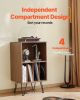 3-Tier Record Player Stand Metal Vinyl Record Stand up to 150 Album Brown