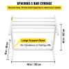 VEVOR Pool Towel Rack, 5 Bar, White, Freestanding Outdoor PVC T-Shape Poolside Storage Organizer, Include 8 Towel Clips, Mesh Bag, Hook