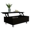 Aran Lift Top Coffee Table, Storage Compartment, Black