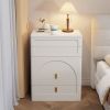 3-in-1 dressing table with flip mirror and light, small dressing table set with visible glass tabletop, 3 drawers, storage bench