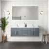 Dark Grey Double Bath Vanity 60 in. W x 22 in. D, with Cultured Marble Top