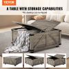 VEVOR Farmhouse Coffee Table, 36 Inch Hinged Square Coffee Table with Large Storage Compartment, Wooden Rustic Cocktail Table for Living Room, Bedroom
