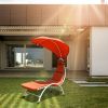 1PC Patio Hammock Chaise Lounger Chair with Canopy