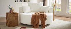 360° Swivel Chair Accent Barrel Chair Swivel Round Sofa Chair with 3 Removable Pillows for Living Room, Bedroom, Office and Hotel,Beige