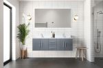 Dark Grey Double Bath Vanity 60 in. W x 22 in. D, with Cultured Marble Top