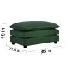 Chenille Fabric Ottomans Footrest to Combine with 2 Seater Sofa, 3 Seater Sofa and 4 Seater Sofa, Green Chenille