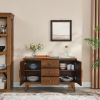 47.3" Mid Century Modern Sideboard Buffet Cabinet with Storage, Storage Cabinet with 2 Doors and 3 Drawers for Kitchen Dining Living Room Bedroom