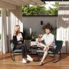 Outsunny 2 Pieces Outdoor Patio Rocking Chairs, Rocking Porch Chairs with Mesh Deep Seats for Indoor, Porch, Balcony, Dark Gray