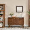 47.3" Mid Century Modern Sideboard Buffet Cabinet with Storage, Storage Cabinet with 2 Doors and 3 Drawers for Kitchen Dining Living Room Bedroom
