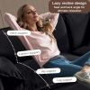Deep Seat Sectional Cloud Sofa with 2 Ottomans & Soft Pillows, Loveseat Modular Couch for Living Room, Apartment,DIY Combination,Black